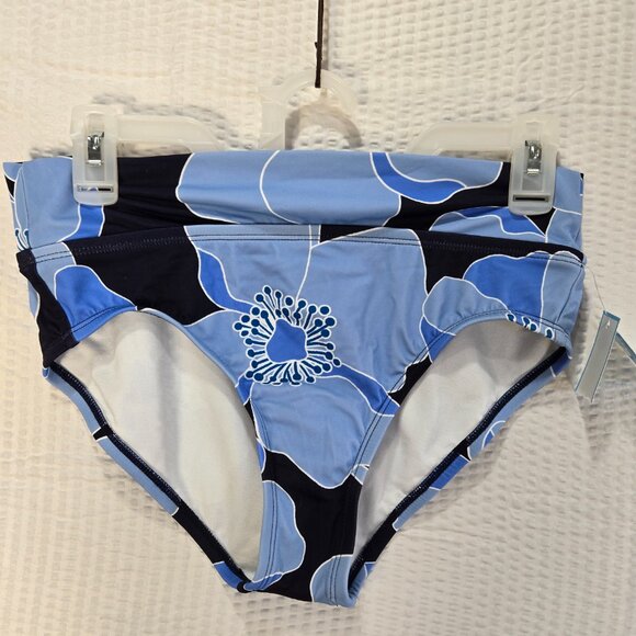 Draper James Blue Floral Bikini Set One Shoulder Ruffle High Waist UPF 50+ NWT - Picture 5 of 6